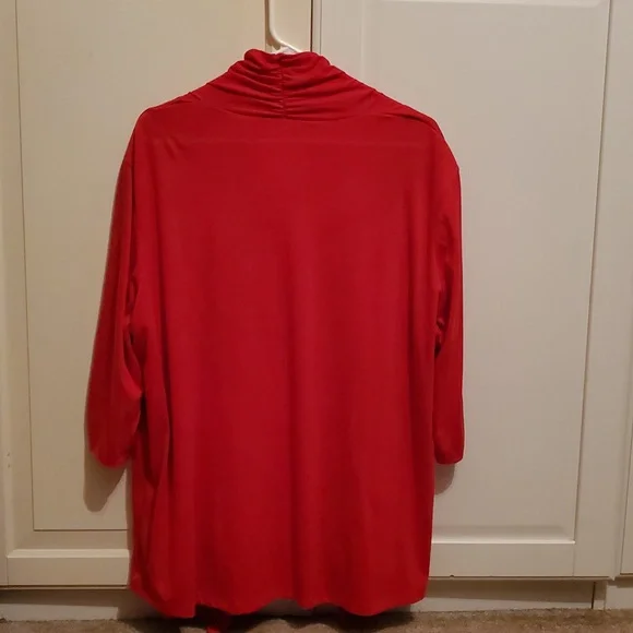 Serengeti 2X Cardigan Top With Built In Shirt Red Zebra Print Bling - Picture 11 of 12